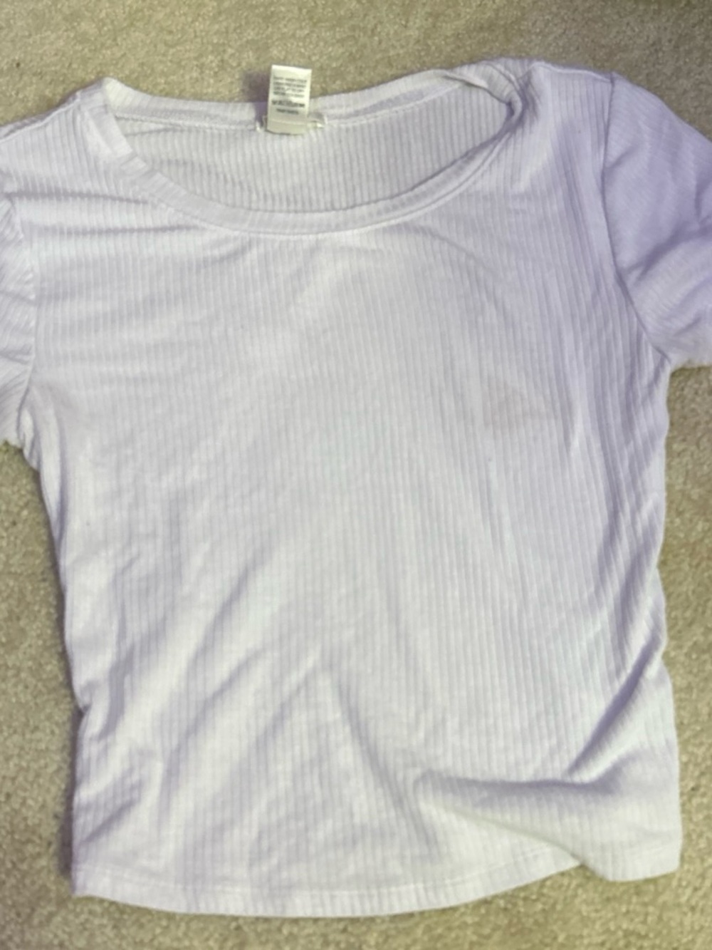 Bozzolo Light Lavender Ribbed Short Sleeve Top
